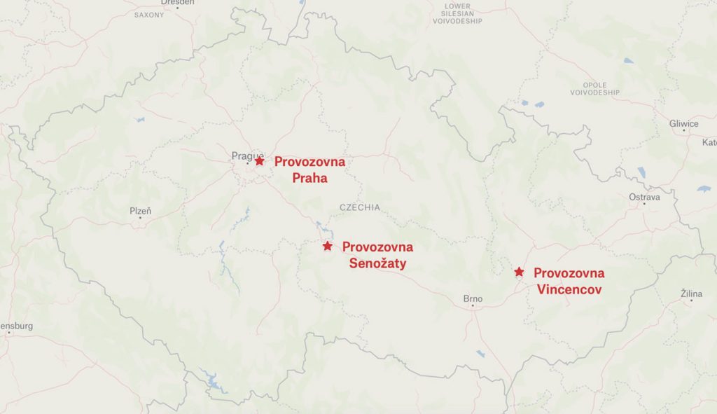 Mapa provozoven Akupan